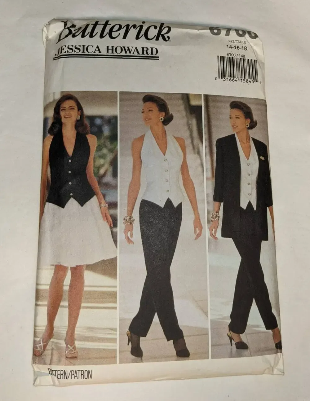 Vintage Pattern Sewing Crafts Hobby Butterick 6700 1990s 4 Piece Outfit 14/16/18